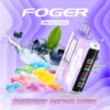 Blueberry cotton candy kit by Foger with the pod clicked into the reusable Switch Pro power bank, clear 19mL tank visible