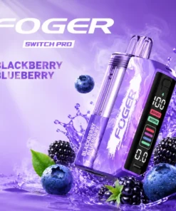 Blackberry blueberry kit with prefilled Switch Pro pod clicked onto the reusable power bank dock