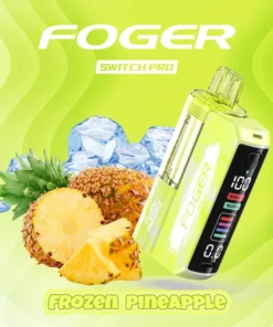 Frozen pineapple pro kit by Foger showing the prefilled pod clicked into the 850mAh magnetic power bank dock