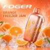 Orange Freezer Jam 35K Foger Bit disposable with transparent chassis and Bitcoin chip-board artwork