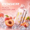 Peach Freezer Jam 35K Foger Bit disposable with Bitcoin chip-board artwork under a clear shell