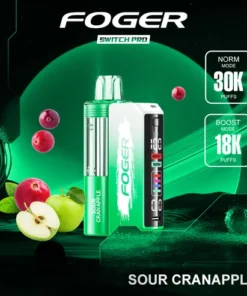 Sour cranapple pro kit with prefilled pod clicked onto the reusable Switch Pro power bank dock
