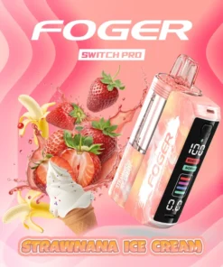 Strawnana ice cream kit by Foger with the prefilled pod clicked into the 850mAh Switch Pro power bank dock