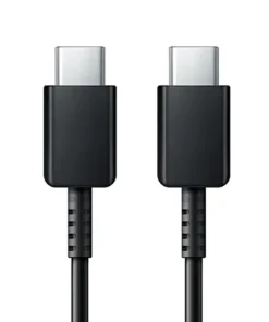 USB-C to USB-C cable with a connector on both ends, laid beside a Foger Switch Pro power bank dock