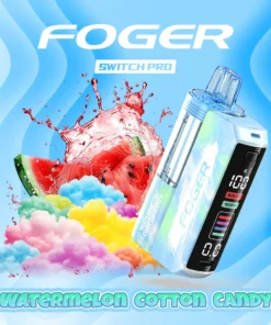 Watermelon cotton candy kit — Foger Switch Pro pod clicked into the reusable 850mAh power bank dock