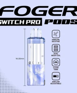 Berry bliss Switch Pro pod by Foger with a clear 19mL tank magnetically docked in the Switch Pro power bank