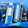 Blue Razz Ice kit with the prefilled pod clicked onto the reusable Switch Pro power bank dock