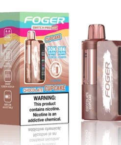 Chocolate cupcake kit by Foger with the prefilled pod clicked into the reusable 850mAh power bank dock