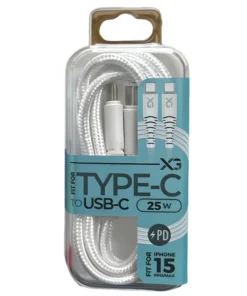 Xpress gear charging cable with a braided nylon jacket plugged into a Foger Switch Pro charging dock