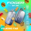 Fcuking FAB Bit 35K disposable vape with transparent shell and Bitcoin chip-board artwork