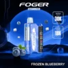 Frozen blueberry kit for the Foger Switch Pro, showing the prefilled blueberry pod clicked onto the reusable power bank dock