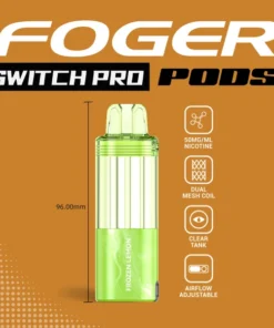 Frozen Lemon Foger Switch Pro 30K disposable vape pod – 30,000 puffs, 1.0Ω dual-mesh coil