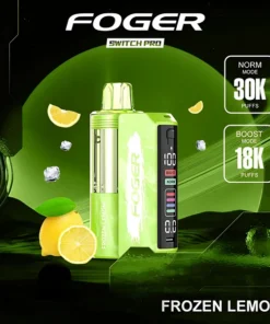 Frozen lemon pro kit showing the prefilled lemon pod clicked onto the reusable Switch Pro power bank dock