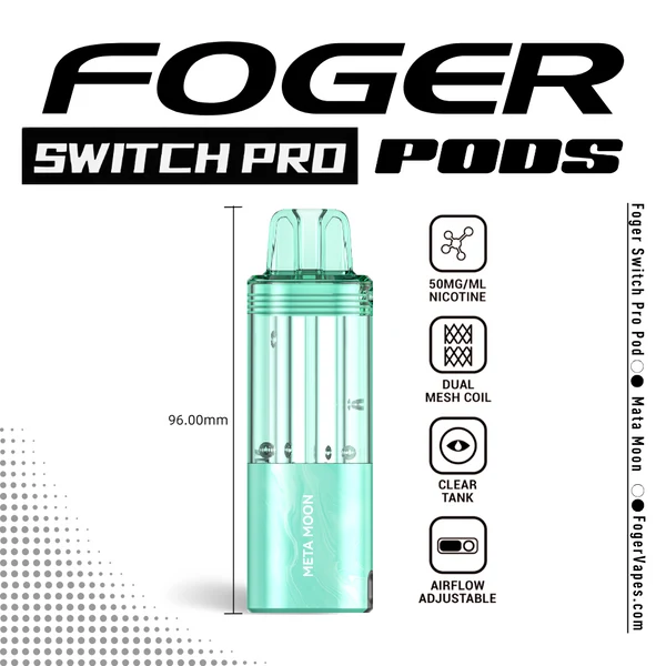 meta-moon-foger-switch-pro-30k-puffs-disposable-pod-1 Meta Moon Foger Switch Pro 30K disposable vape pod – 30,000 puffs, 1.0Ω dual-mesh coil