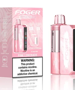 Pink lemonade kit by Foger with the prefilled pod clicked into the reusable 850mAh power bank dock