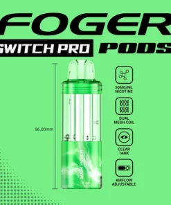 Sour punch Switch Pro pod by Foger showing the clear 19mL tank seated in the magnetic charging dock