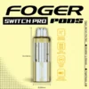 Strawberry banana Switch Pro pod with a clear 19mL tank docked into the Foger magnetic power bank