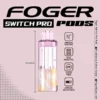 Strawberry cotton candy pod from Foger with a clear 19mL tank clicked into the Switch Pro magnetic dock