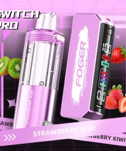 Strawberry kiwi kit by Foger with the prefilled pod clicked into the reusable 850mAh power bank dock