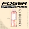 Strawnana ice cream pod by Foger with a clear 19mL tank seated in the Switch Pro magnetic charging dock