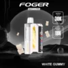 White gummy pro kit by Foger with the prefilled pod clicked into the 850mAh magnetic power bank dock